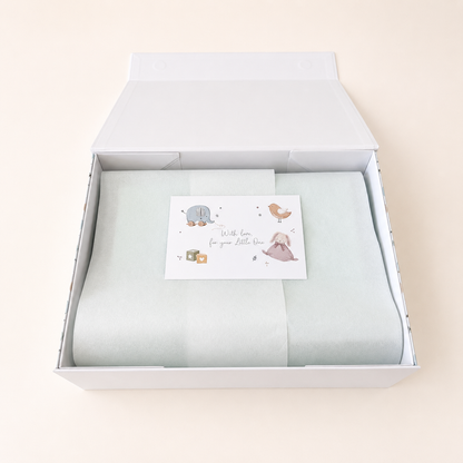 NARA Magnetic Keepsake Gift Box Grand — open view showing tissue paper lining and gift card