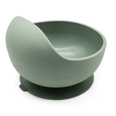 NARA Silicone Suction Bowl in Sage Green