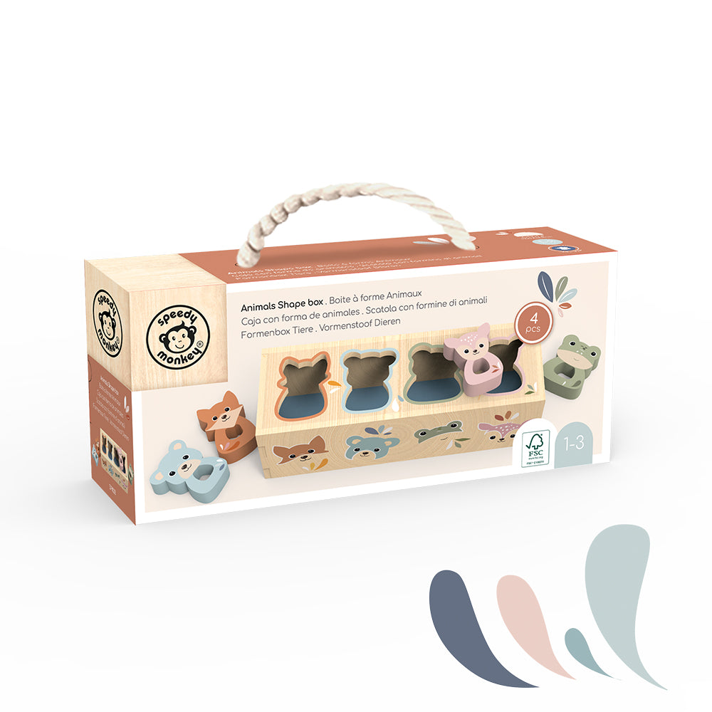 NARA × Speedy Monkey Personalised Animal Shape Sorter & Feeding Gift Set