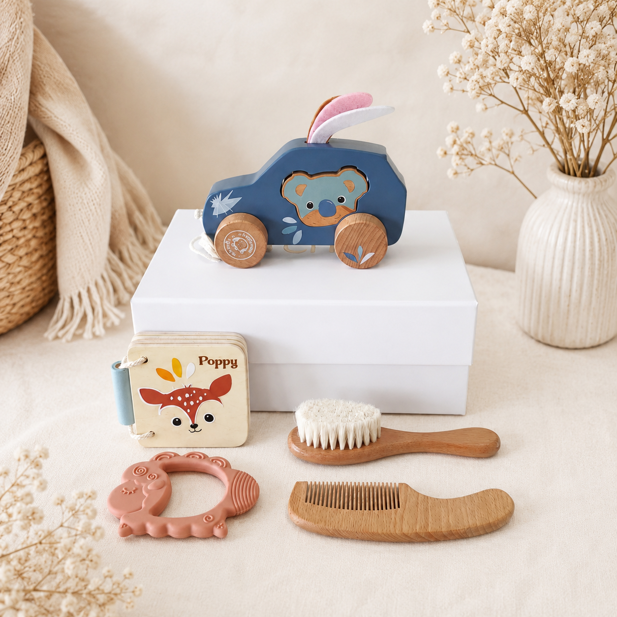NARA × Speedy Monkey Personalised Pull-Along Car & Care Gift Set