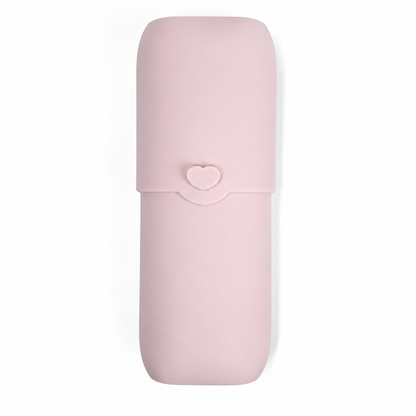 NARA Silicone Cutlery Case in Blush — closed, white background