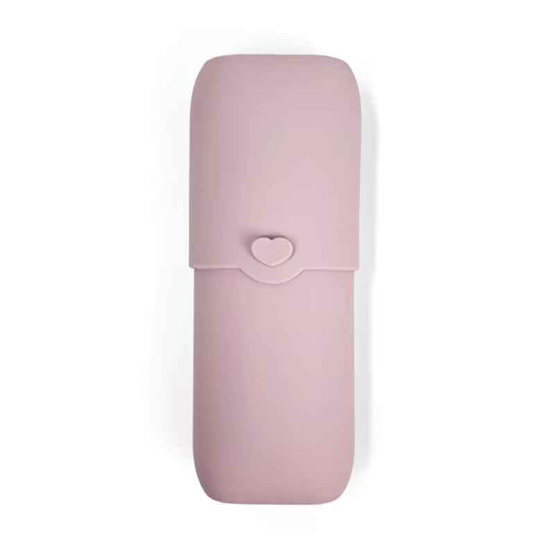 NARA Silicone Cutlery Case in Pale Mauve — closed, white background