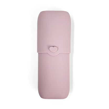 NARA Silicone Cutlery Case in Pale Mauve — closed, white background