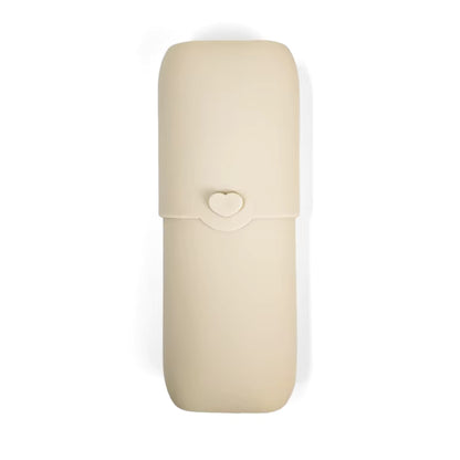 NARA Silicone Cutlery Case in Shifting Sand — closed, white background