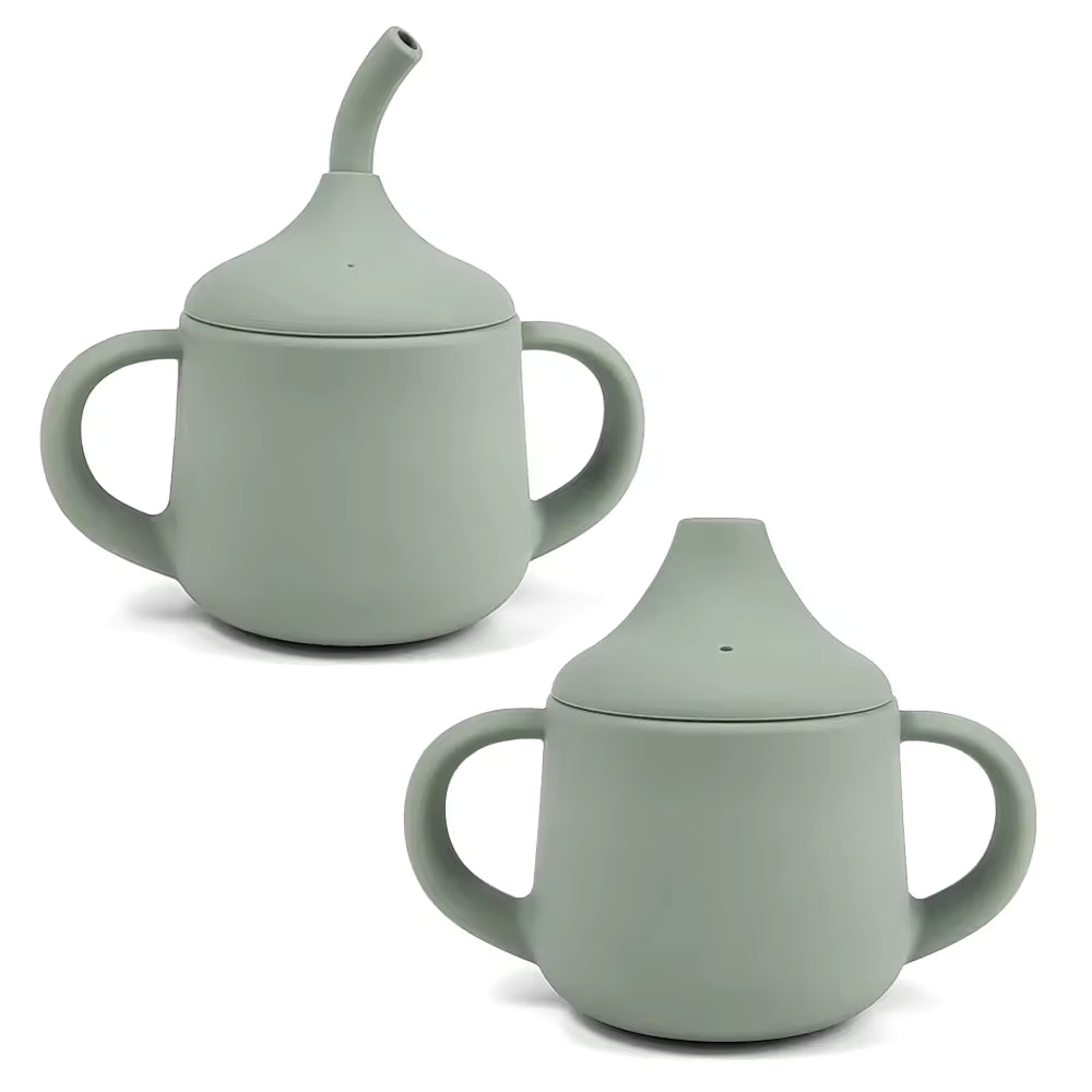 NARA Silicone 3-in-1 Infant Cup in Sage Green