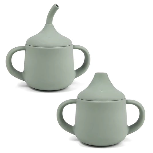 NARA Silicone 3-in-1 Infant Cup in Sage Green
